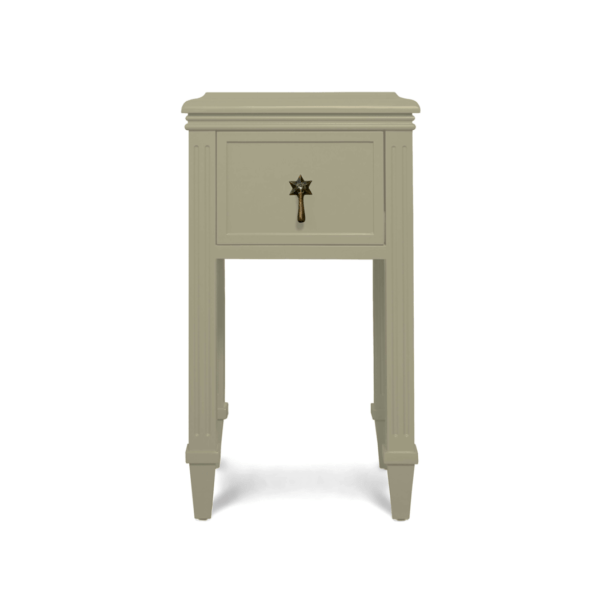 Front view of a Gustav Mini Bedside Table (Pistachio)