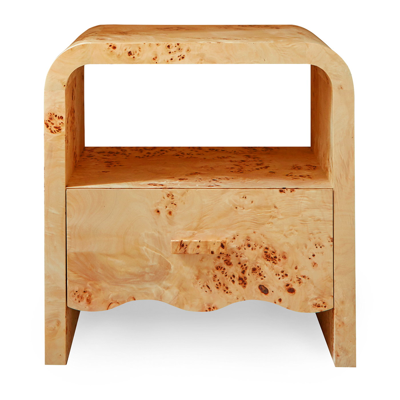 TROVE Holden Large Bedside Front View StudioDuggan Honey Veneer Website