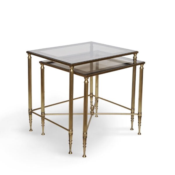 Vintage brass nesting tables scaled