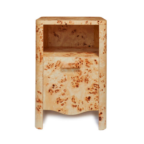 TROVE Holden Mini Bedside Front View StudioDuggan Honey Veneer Website
